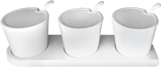 Melamine Pickle Set 10.2 x 3 x 2.7 inch White, Pack of 6