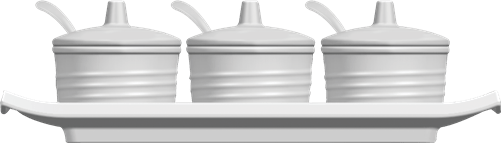 Melamine Pickle Set 9.75 x 3.3 x 2.8 inch, White, Pack of 10