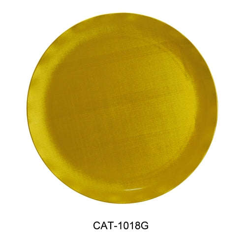 Yanco CAT-1018G Catering Round Plate, 18" Diameter, Melamine, Gold Color, Pack of 6