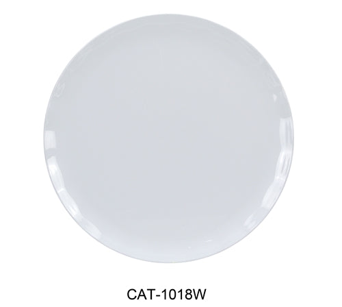 Yanco CAT-1018W Catering Round Plate, 18" Diameter, Melamine, White Color, Pack of 6