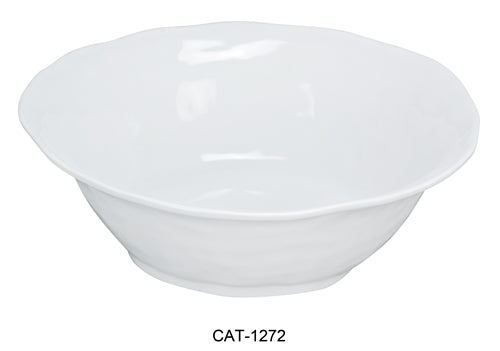 Yanco CAT-1272 Catering Bowl, 4.25 qt Capacity, 14.5" Length, 14.5" Width, 4.5" Height, Melamine, White Color, Pack of 6