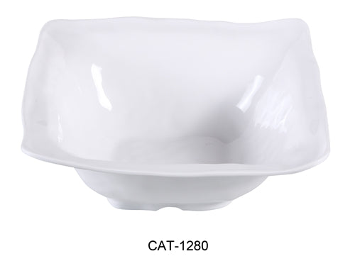 Yanco CAT-1280 Catering 4.25 qt Square Bowl, 13" Length, 13" Width, 5" Height, Melamine, White Color, Pack of 6