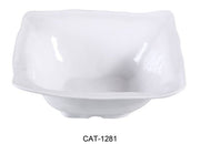 Yanco CAT - 1281 Catering 5.5 qt Square Bowl, 14" Length, 14" Width, 5.25" Height, Melamine, White Color, Pack of 6
