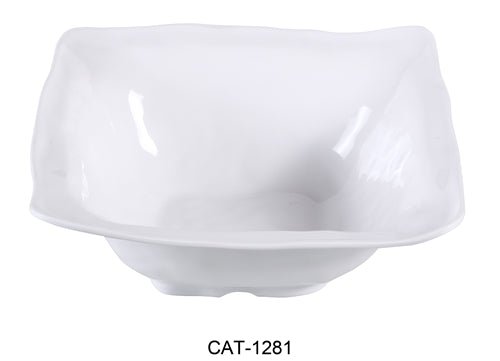 Yanco CAT - 1281 Catering 5.5 qt Square Bowl, 14" Length, 14" Width, 5.25" Height, Melamine, White Color, Pack of 6