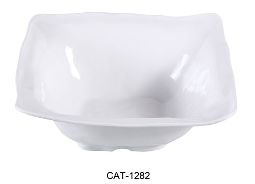 Yanco CAT - 1282 Catering 7 qt Square Bowl, 16" Length, 16" Width, 5.5" Height, Melamine, White Color, Pack of 6