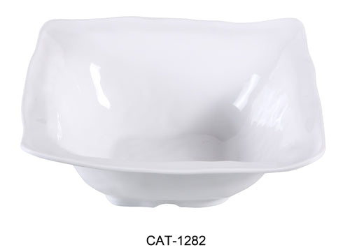 Yanco CAT-1282 Catering 7 qt Square Bowl, 16" Length, 16" Width, 5.5" Height, Melamine, White Color, Pack of 6