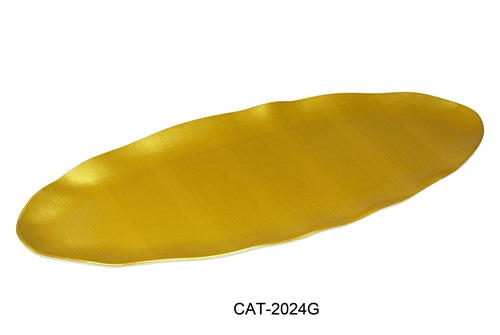 Yanco CAT-2024G Catering Oval Platter, 24" Length, 10" Width, Melamine, Gold Color, Pack of 6