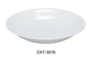 Yanco CAT3016 Catering Round Bowl, 120 oz Capacity, 2.5" Height, 16" Diameter, Melamine, White Color, Pack of 12