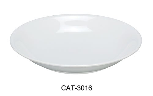 Yanco CAT3016 Catering Round Bowl, 120 oz Capacity, 2.5" Height, 16" Diameter, Melamine, White Color, Pack of 12