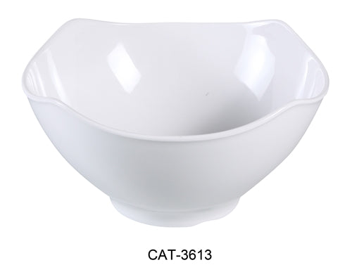 Yanco CAT-3613 Catering 5.5 qt Bowl, 12.5" Length, 12.5" Width, 5.25" Height, Melamine, White Color, Pack of 6