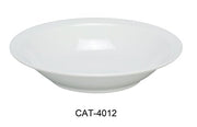 Yanco CAT - 4012 Catering Rim Bowl, 68 oz Capacity, 2" Height, 12" Diameter, Melamine, White Color, Pack of 12