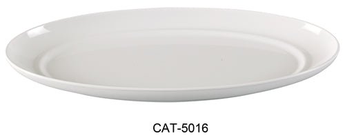 Yanco CAT - 5016 Catering Deep Platter, 16" Length, 7.5" Width, Melamine, White Color, Pack of 12
