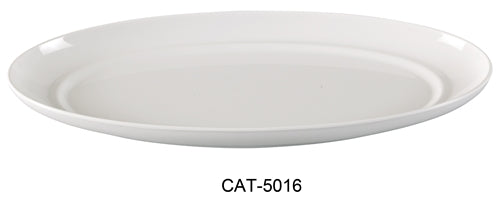 Yanco CAT-5016 Catering Deep Platter, 16" Length, 7.5" Width, Melamine, White Color, Pack of 12