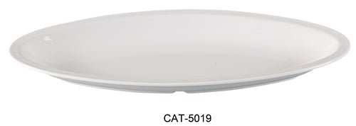 Yanco CAT - 5019 Catering Deep Platter, 19" Length, 8" Width, Melamine, White Color, Pack of 12