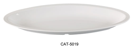 Yanco CAT-5019 Catering Deep Platter, 19" Length, 8" Width, Melamine, White Color, Pack of 12