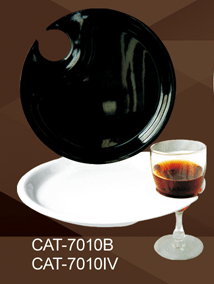 Yanco CAT - 7010B Catering Party Plate, 10.5" Diameter, Melamine, Black Color, Pack of 24