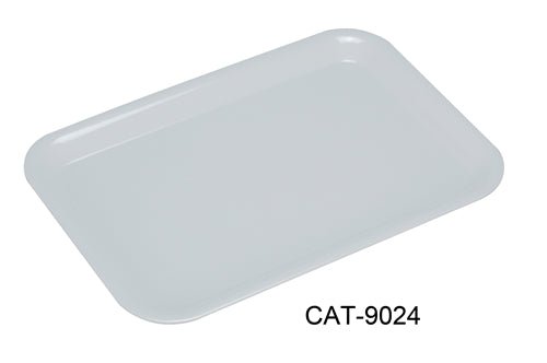 Yanco CAT - 9024 Catering Cake Plate, 13" Length, 10" Width, Melamine, White , Pack of 24