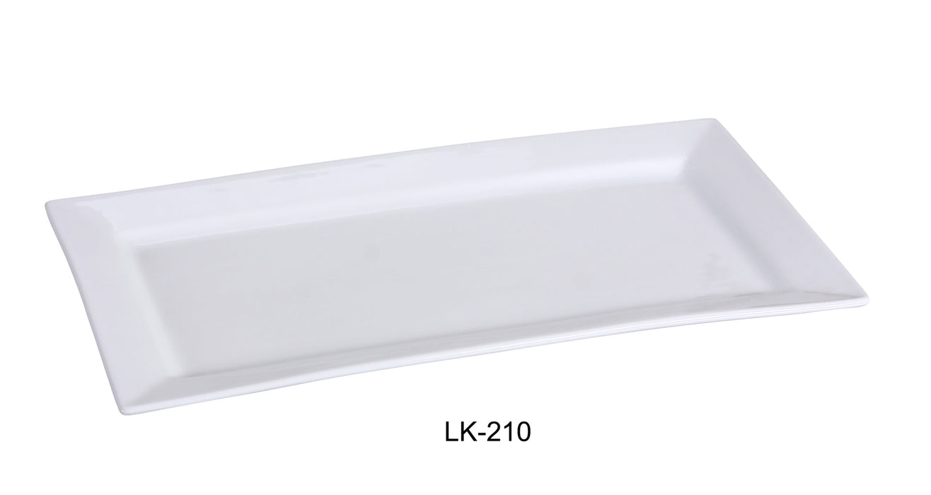 Yanco LK-210 Lion King Rectangular Plate, 10″ Length x 6″ Width, China, Bone White, Pack of 24