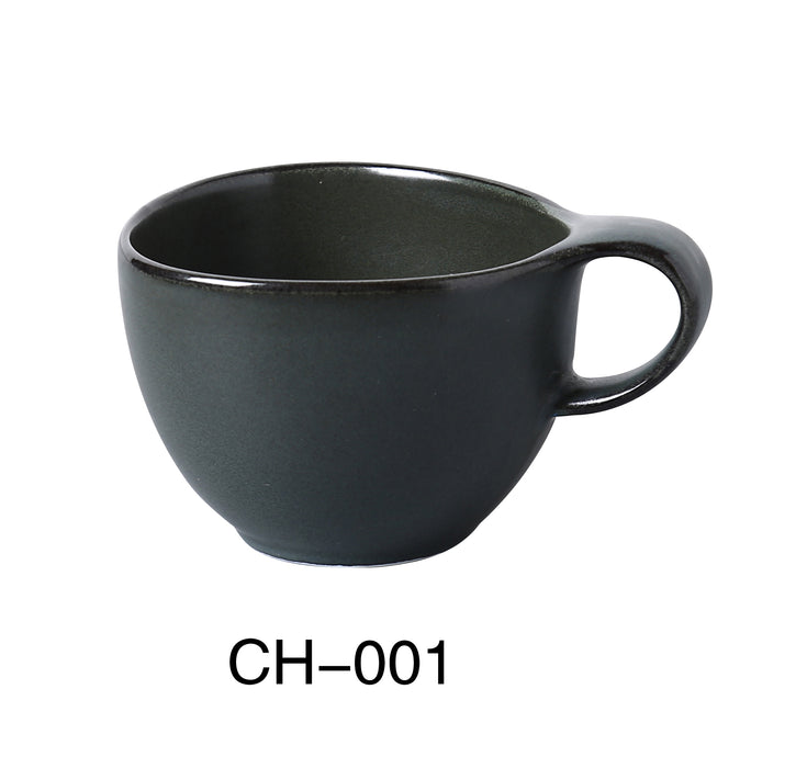 Yanco CH-001 Champs Coffee Cup, 7 Oz, 3-1/2" Diameter x 2-3/4" Height, China, Matte Glaze, Green, Pack of 36