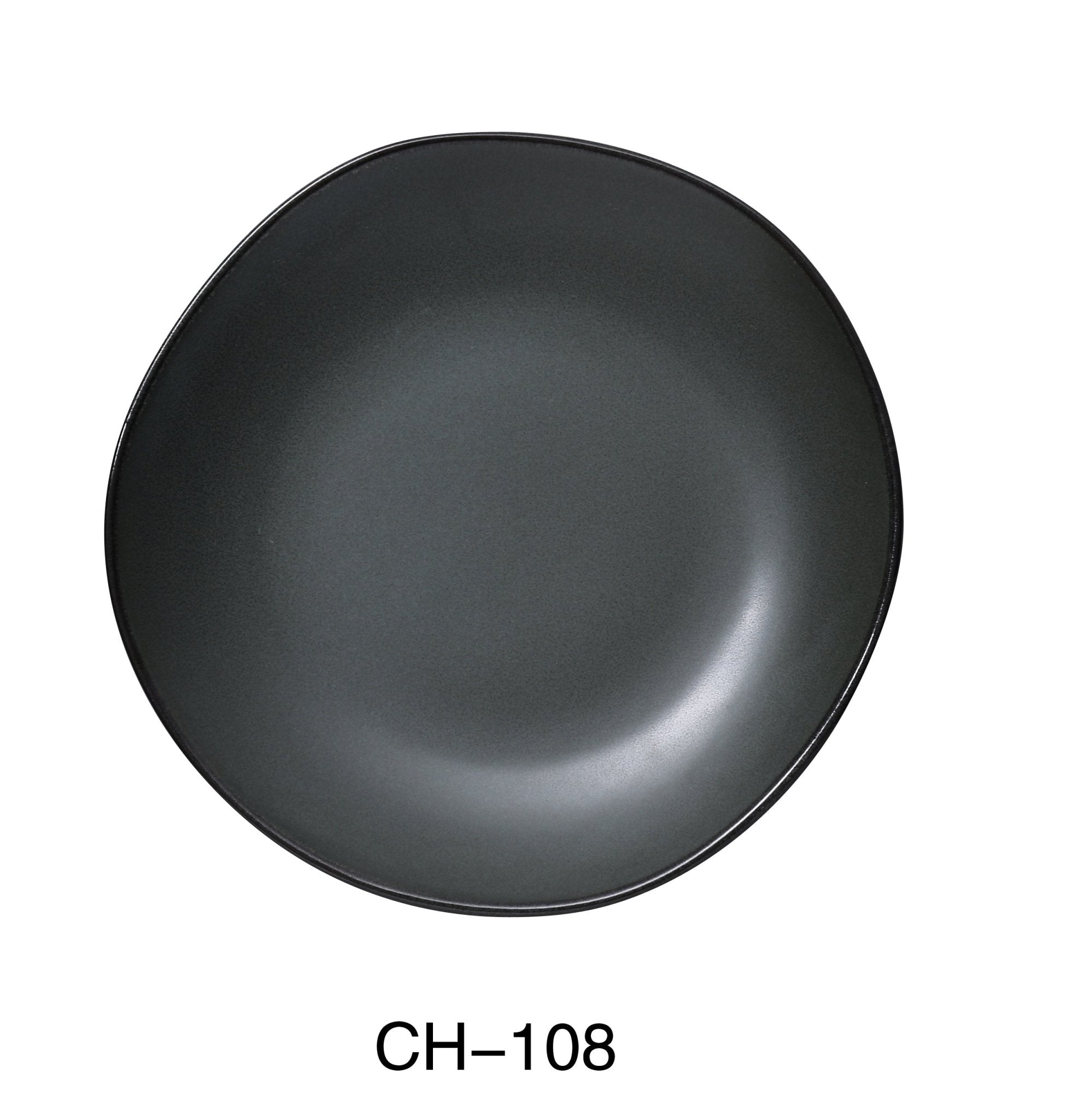 Yanco CH - 108 Champs Plate, 8 - 1/2" Diameter x 1" Height, China, Matte Glaze, Green, Pack of 24