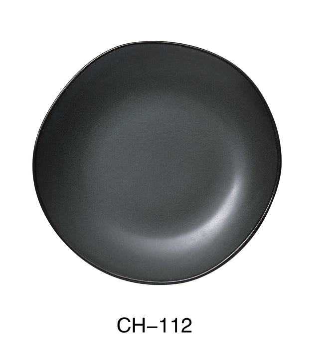 Yanco CH-112 Champs Plate, 12" Diameter x 1-1/2" Height, China, Matte Finish, Green, Pack of 12