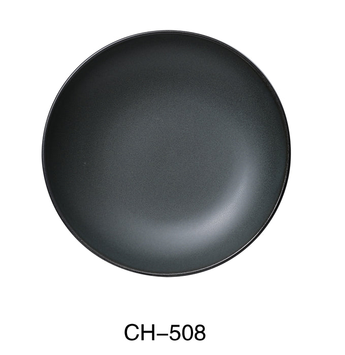 YANCO CH-508 CHAMPS 8" Diameter x 1 1/4" Height SALAD BOWL, 17 Oz, China, Matte Glaze, Green, Pack of 24