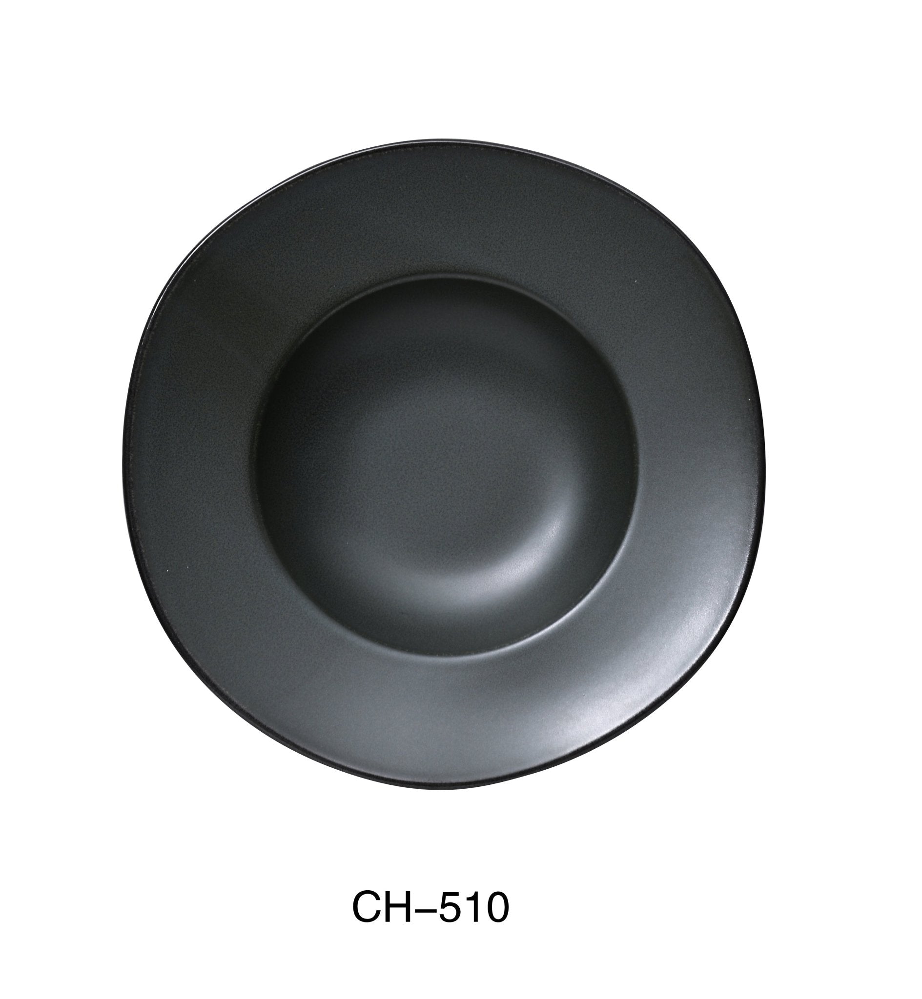 Yanco CH - 510 Champs 10 3/4" Diameter x 1 3/4" Height PASTA PLATE, 12 Oz. China, Matte Glaze, Green, Pack of 12