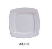 Yanco MM - 6 - SQ Miami 6"‚ Square Plate, China, Bone White, Pack of 36