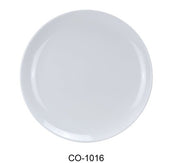 Yanco CO - 1016 Coupe Pattern Round Plate, 16" Diameter, Melamine, White Color, Pack of 12