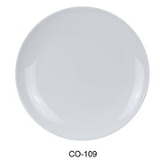 Yanco CO - 109 Coupe Pattern Round Plate, 9" Diameter, Melamine, White Color, Pack of 24