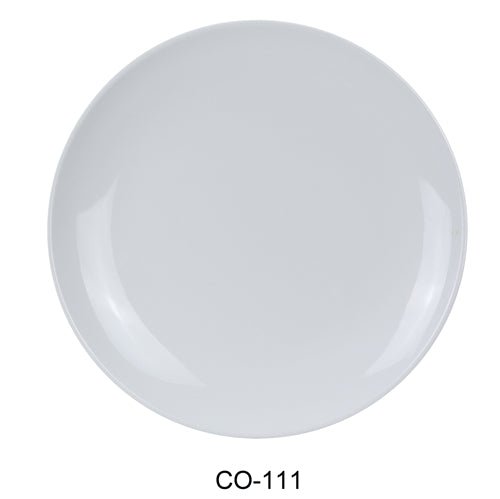 Yanco CO - 111 Coupe Pattern Round Plate, 11" Diameter, Melamine, White Color, Pack of 24