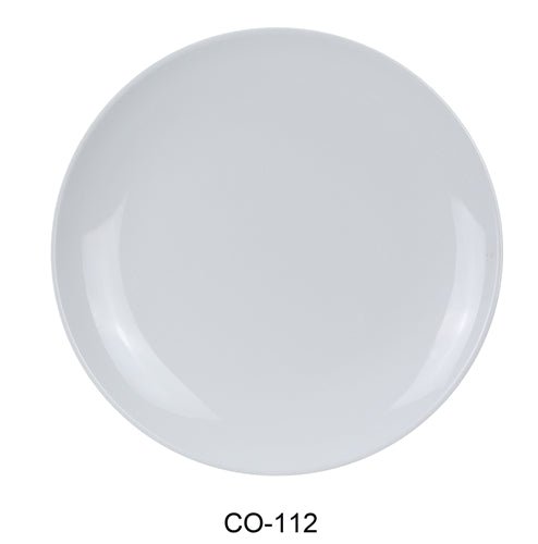 Yanco CO - 112 Coupe Pattern Round Plate, 12" Diameter, Melamine, White Color, Pack of 24