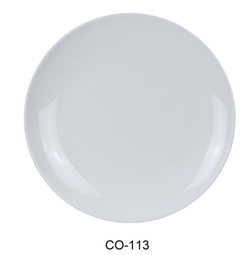 Yanco CO - 113 Coupe Pattern Round Plate, 13" Diameter, Melamine, White Color, Pack of 12
