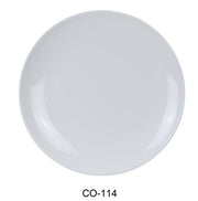 Yanco CO - 114 Coupe Pattern Round Plate, 14" Diameter, Melamine, White Color, Pack of 12