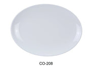Yanco CO - 208 Coupe Pattern Oval Platter, 8" Length, 5.5" Width, Melamine, White Color, Pack of 48