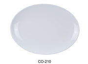 Yanco CO - 210 Coupe Pattern Oval Platter, 10" Length, 7" Width, Melamine, White Color, Pack of 24