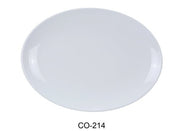 Yanco CO - 214 Coupe Pattern Oval Platter, 14" Length, 10" Width, Melamine, White Color, Pack of 12