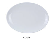 Yanco CO - 216 Coupe Pattern Oval Platter, 16" Length, 12" Width, Melamine, White Color, Pack of 12