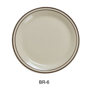 Yanco BR - 6 Brown Speckled Plate, 6.5"‚ Diameter, China, American White Color, Pack of 36