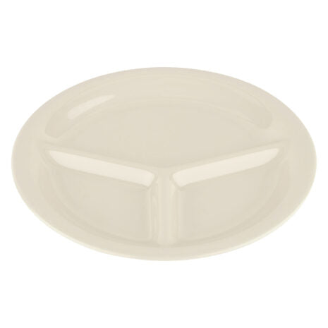 GET CP-10-DI, 10.25″ 3-Compartment Plate, Diamond Ivory, Melamine, Pack of 12