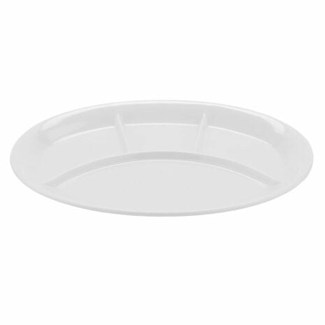 GET CP-134-W, 13″ x 9.5″ 4-Compartment Plate, Diamond White, Melamine, Pack of 12