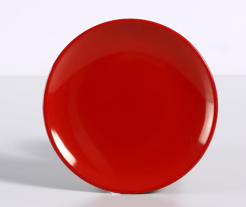 Yanco CR-1309 Black and Red Two-Tone Round Plate, Coupe Shape, 9" Diameter, Melamine, Black/Red Color, Pack of 24