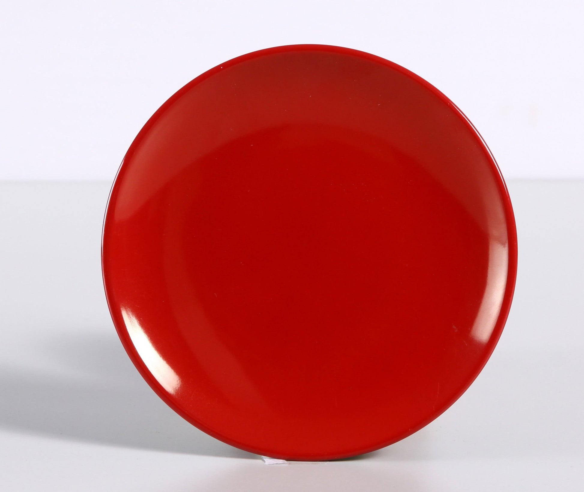 Yanco CR - 1307 Black and Red Two - Tone Round Plate, Coupe Shape, 7" Diameter, Melamine, Black/Red Color, Pack of 48