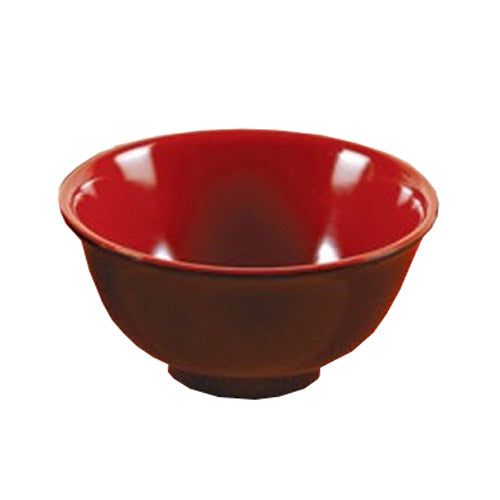 Yanco CR-130 Black and Red Two-Tone Rice Bowl, 8 Oz Capacity, 4.5" Diameter, Melamine, Black/Red Color, Pack of 48