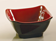 Yanco CR - 5450 Black and Red Two - Tone Square Bowl, 10 Oz Capacity, 4.75" Length, 4.75" Width, 2.25" Height, Melamine, Black/Red Color, Pack of 48