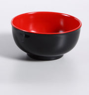Yanco CR - 560 Black and Red Two - Tone Bowl, 22 Oz Capacity, 3.25" Height, 6.5" Diameter, Melamine, Black/Red Color, Pack of 48