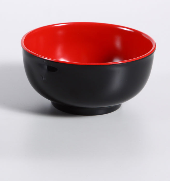 Yanco CR-560 Black and Red Two-Tone Bowl, 22 Oz Capacity, 3.25" Height, 6.5" Diameter, Melamine, Black/Red Color, Pack of 48