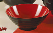 Yanco CR - 576 Black and Red Two - Tone Noodle Bowl, 36 oz Capacity, 2.75" Height, 7.75" Diameter, Melamine, Black/Red Color, Pack of 24