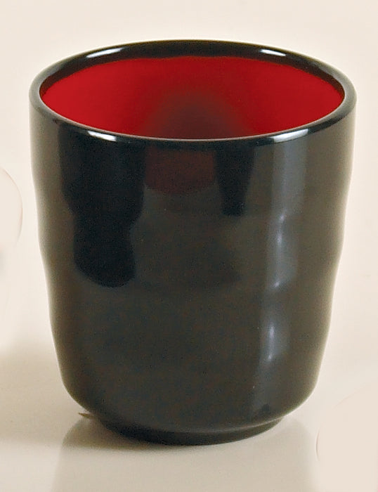 Yanco CR-9305 Black and Red Two-Tone Tea Cup, 7 Oz Capacity, 3" Diameter, 3.125" Height, Melamine, Black/Red Color, Pack of 48