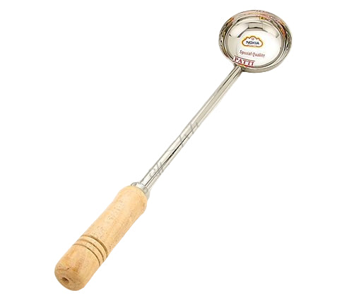 5 Oz. Stainless Steel Ladle / Scoop with 14 Inches (35.6 cm) Long Wooden Handle - 19.5 Inches (49.5 cm)